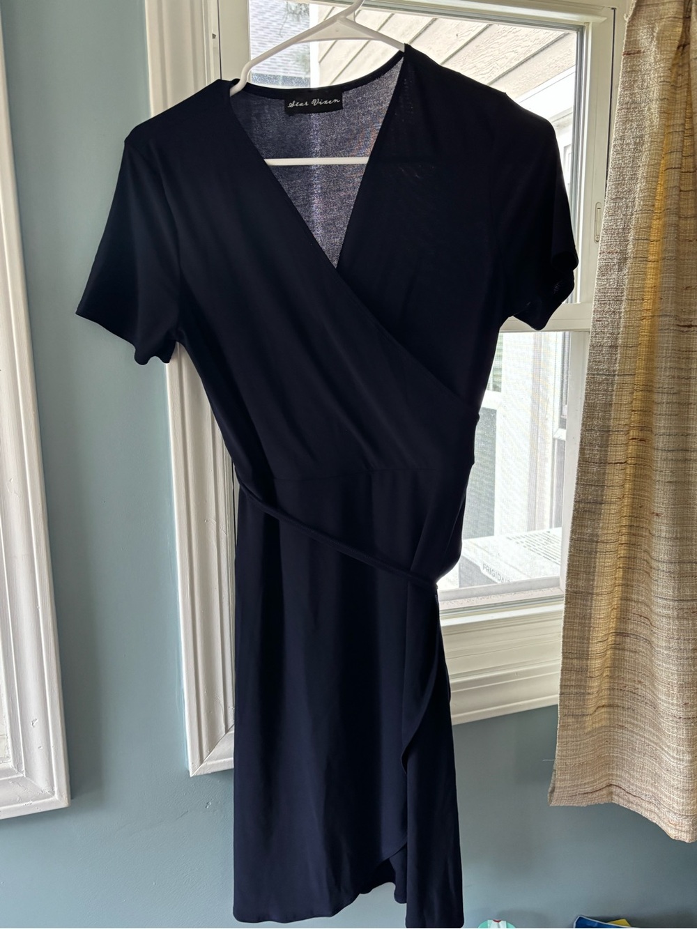 Navy wrap dress